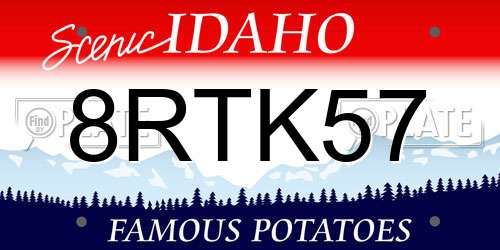 8RTK57 Idaho License Plate