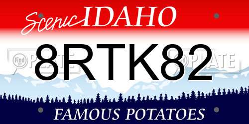 8RTK82 Idaho License Plate