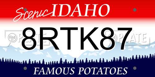 8RTK87 Idaho License Plate