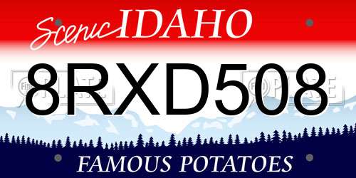 8RXD508 Idaho License Plate