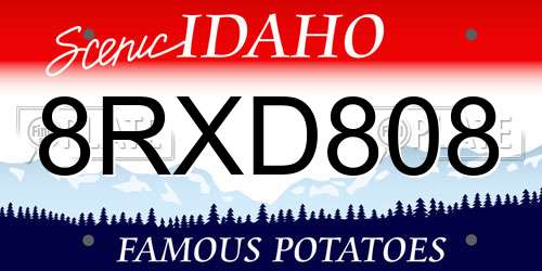 8RXD808 Idaho License Plate