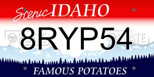 8RYP54 Idaho License Plate