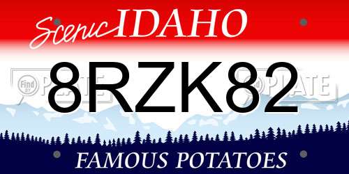 8RZK82 Idaho License Plate