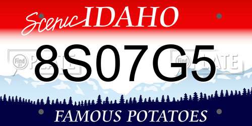 8S07G5 Idaho License Plate