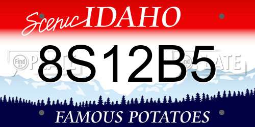 8S12B5 Idaho License Plate