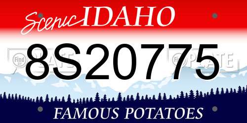 8S20775 Idaho License Plate