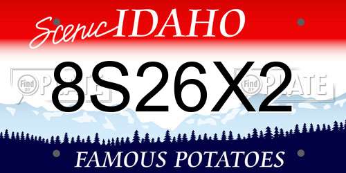 8S26X2 Idaho License Plate