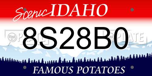 8S28B0 Idaho License Plate