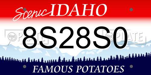 8S28S0 Idaho License Plate