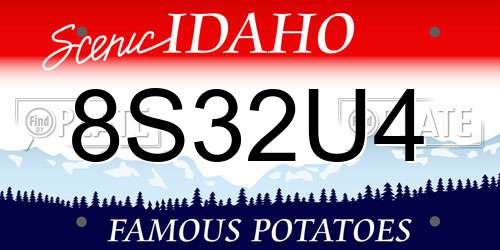 8S32U4 Idaho License Plate