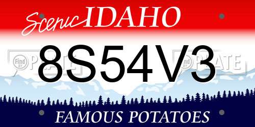 8S54V3 Idaho License Plate