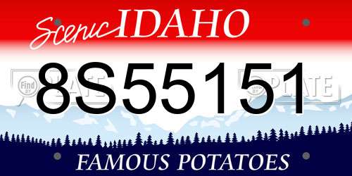 8S55151 Idaho License Plate