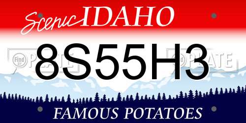 8S55H3 Idaho License Plate