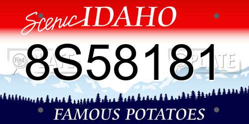 8S58181 Idaho License Plate