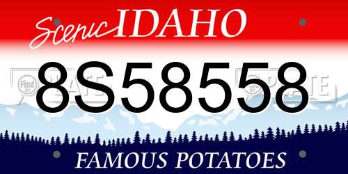 8S58558 Idaho License Plate