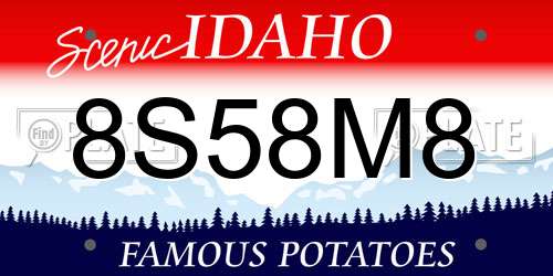 8S58M8 Idaho License Plate