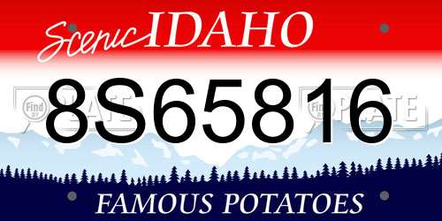 8S65816 Idaho License Plate