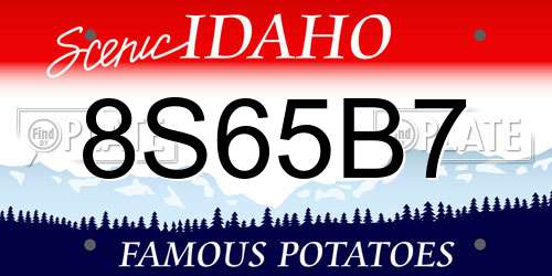 8S65B7 Idaho License Plate