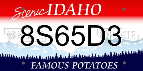 8S65D3 Idaho License Plate