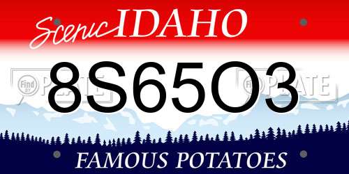 8S65O3 Idaho License Plate