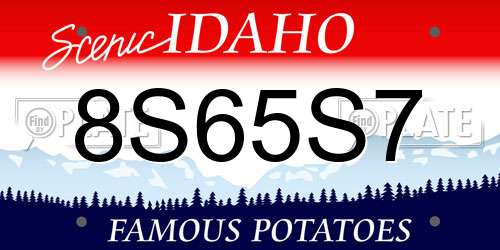 8S65S7 Idaho License Plate