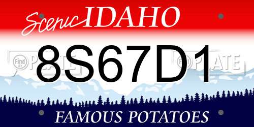 8S67D1 Idaho License Plate