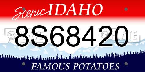 8S68420 Idaho License Plate