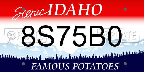 8S75B0 Idaho License Plate