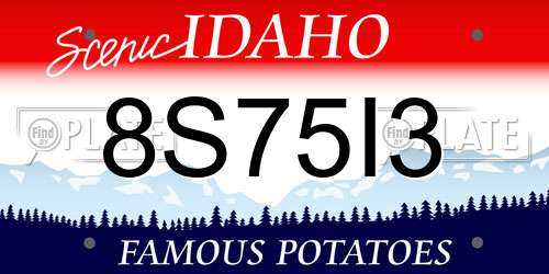 8S75I3 Idaho License Plate