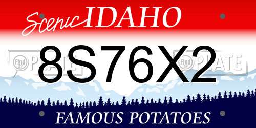 8S76X2 Idaho License Plate