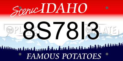 8S78I3 Idaho License Plate