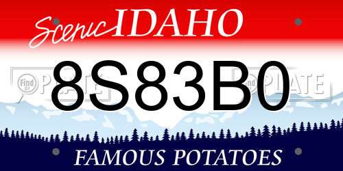 8S83B0 Idaho License Plate