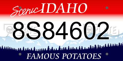 8S84602 Idaho License Plate