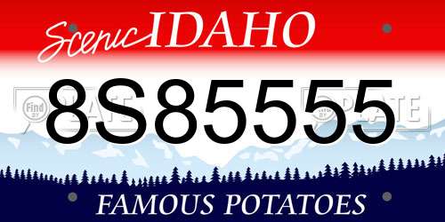 8S85555 Idaho License Plate