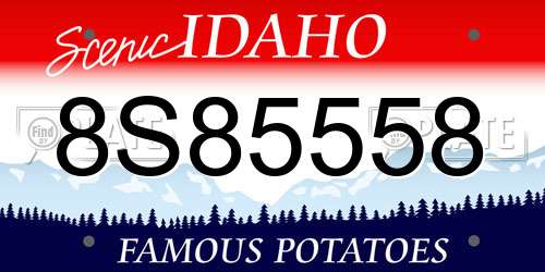 8S85558 Idaho License Plate