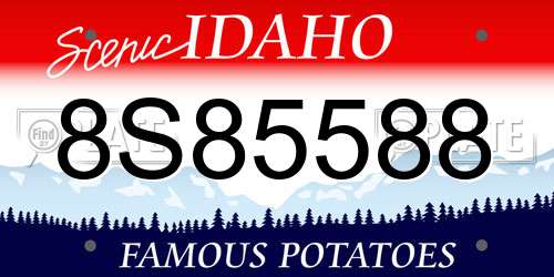 8S85588 Idaho License Plate