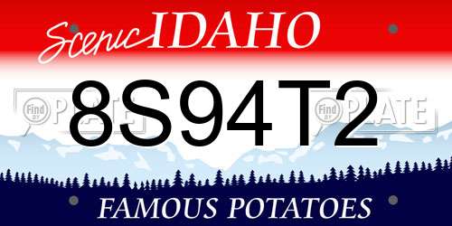 8S94T2 Idaho License Plate