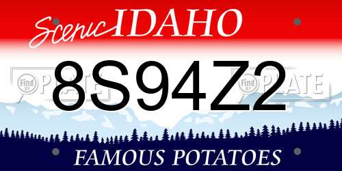 8S94Z2 Idaho License Plate