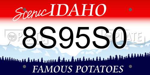 8S95S0 Idaho License Plate