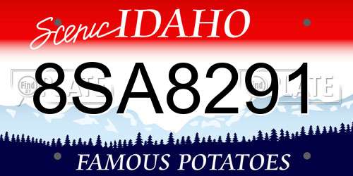 8SA8291 Idaho License Plate