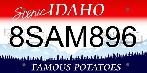 8SAM896 Idaho License Plate