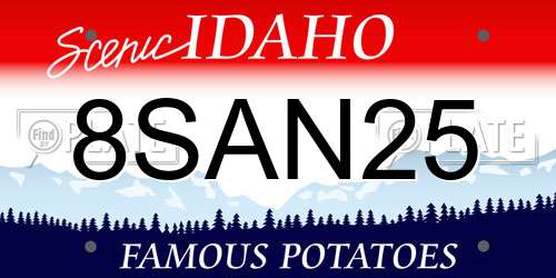 8SAN25 Idaho License Plate