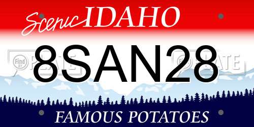 8SAN28 Idaho License Plate
