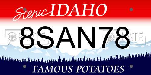 8SAN78 Idaho License Plate