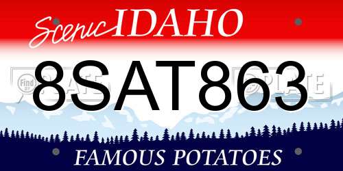 8SAT863 Idaho License Plate