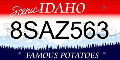 8SAZ563 Idaho License Plate