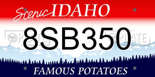 8SB350 Idaho License Plate