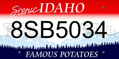 8SB5034 Idaho License Plate