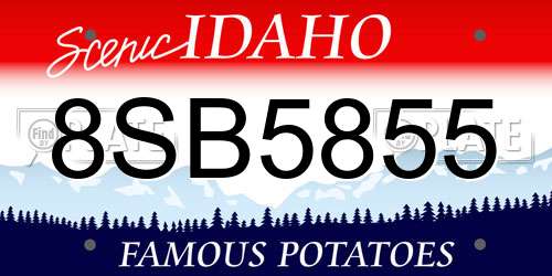 8SB5855 Idaho License Plate