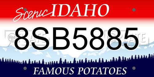 8SB5885 Idaho License Plate